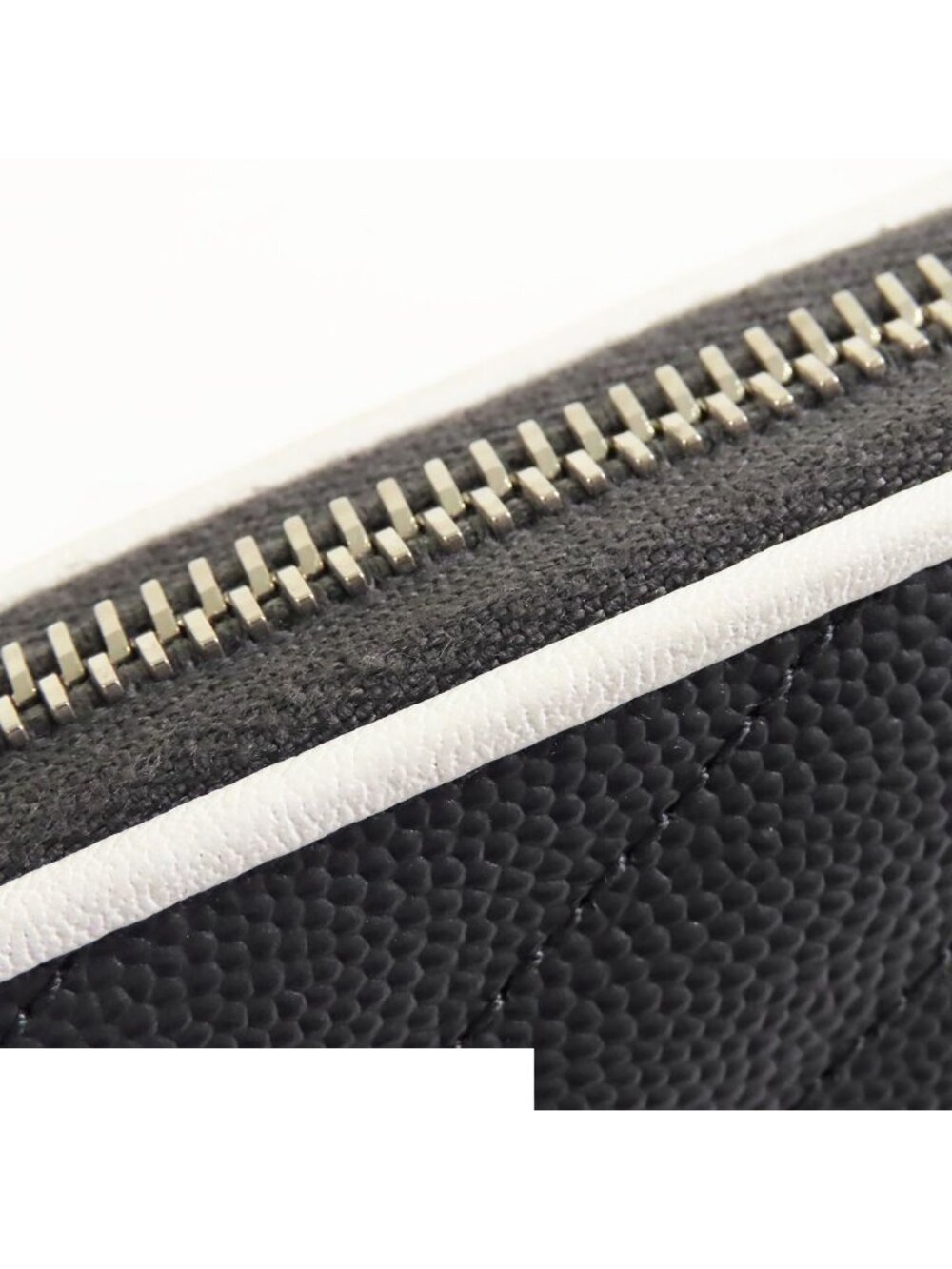 Saint Laurent Monogram Full Zip Wallet Gray White Leather Matelasse - Picture 5 of 9